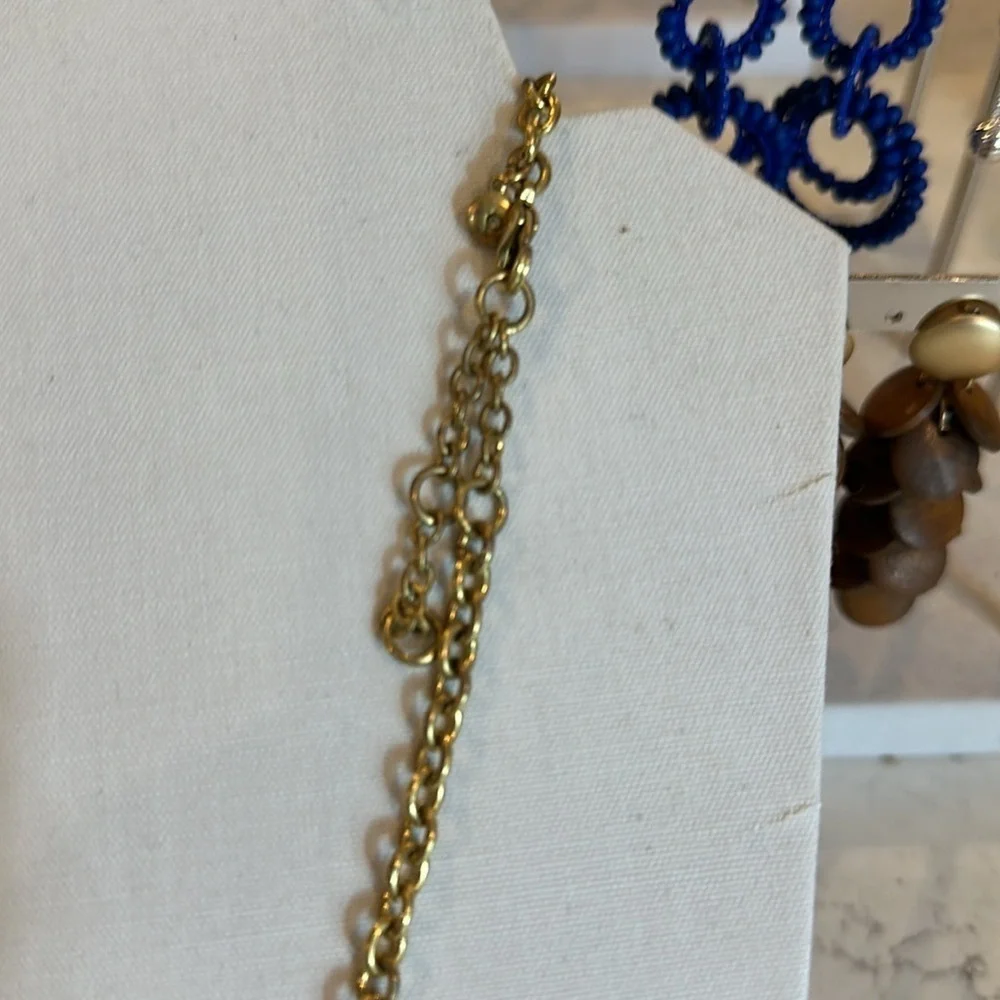 J Crew yellow and crystal stone costume necklace